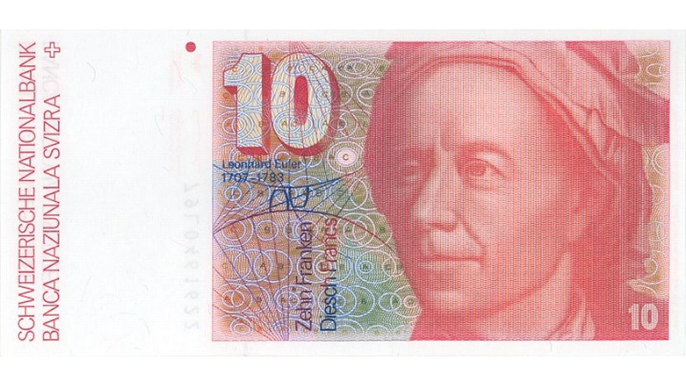 Sixth banknote series, 1976, 10 franc note, front