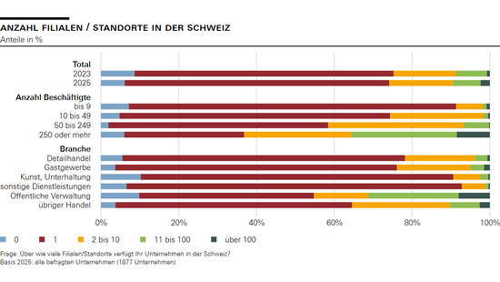 Anzahl Filialen / Standorte in der Schweiz
