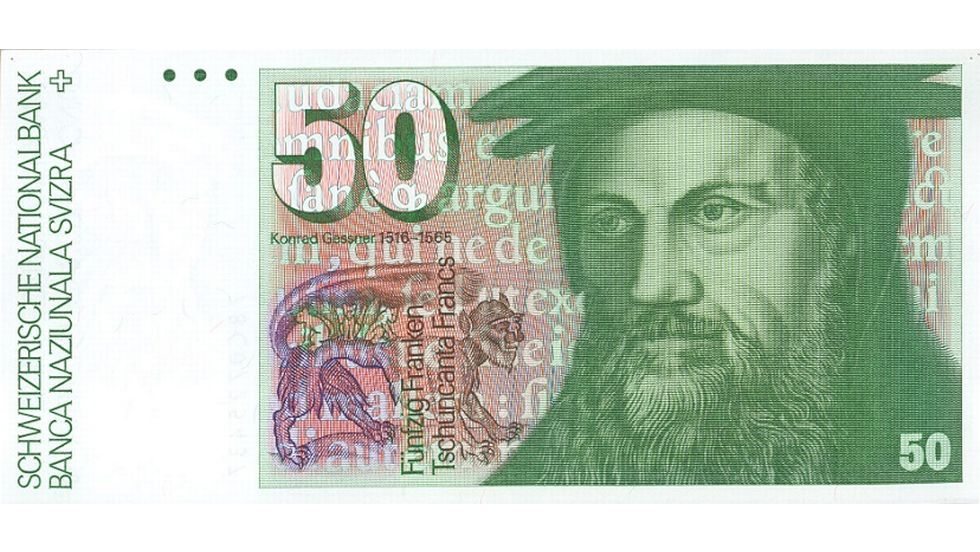 6. Banknotenserie 1976, 50-Franken-Note, Vorderseite