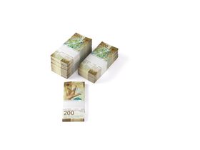 Bundles of 200-franc notes