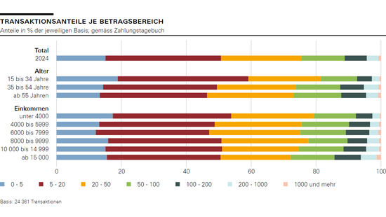 Transaktionsanteile je Betragsbereich