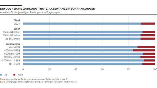 Erfolgreiche Zahlung trotz Akzeptanzeinschränkungen