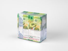Liasses de billets emballées sous vide, verso