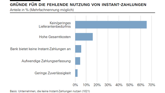 Gründe für die fehlende Nutzung von Instant-Zahlungen
