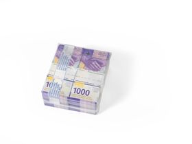 Liasses de billets de 1000 francs emballées sous vide