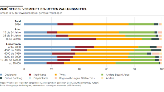 Zukünftiges vermehrt benutztes Zahlungsmittel