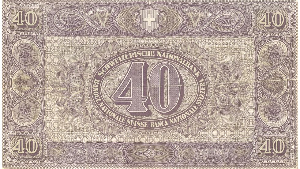 2ème série de billets 1911, Billet de 40 francs, verso