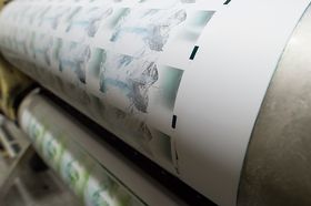 Detail des Plattenzylinders im Offsetdruck