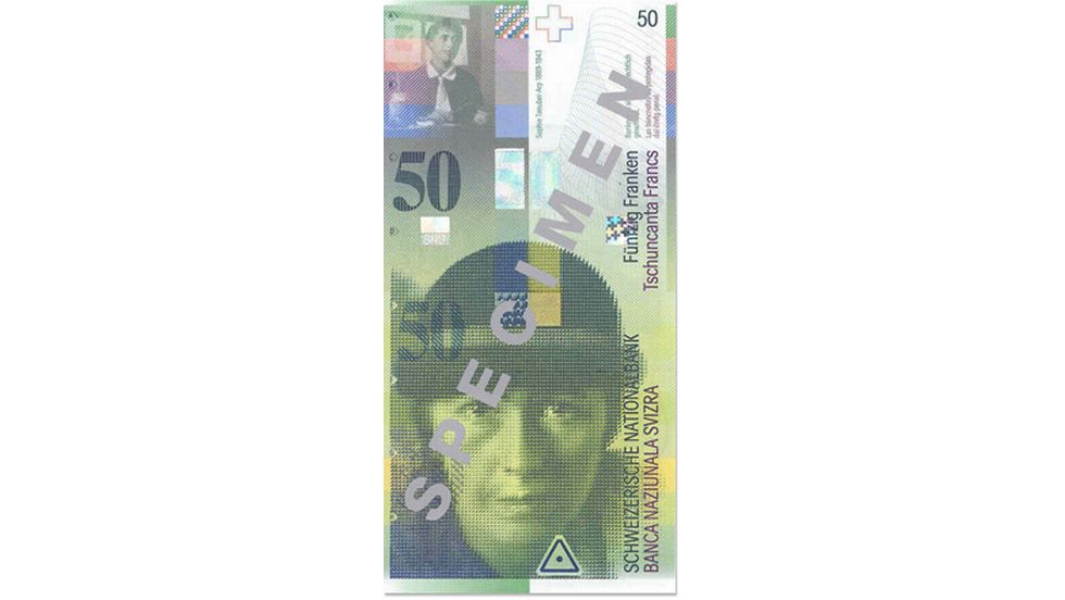 8. Banknotenserie 1995, 50-Franken-Note, Vorderseite