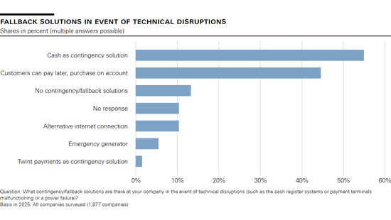Fallback solutions in event of technical disruptions