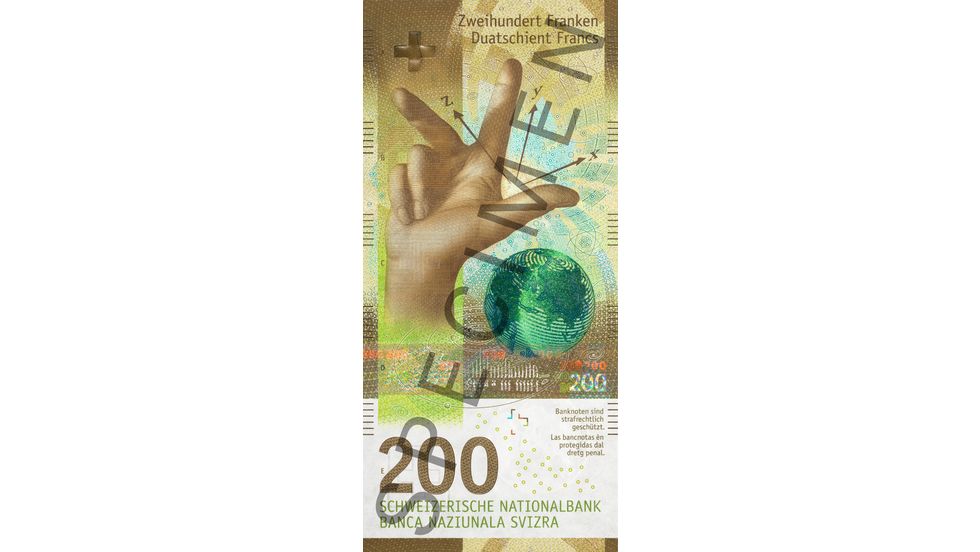 200-franc note Specimen (front view)