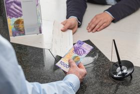 Paiement avec un billet de 1000 francs