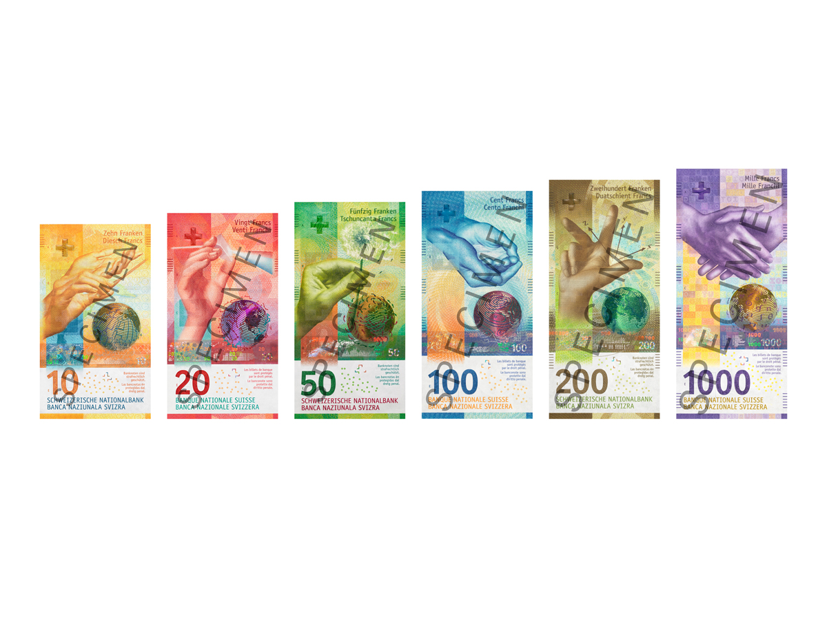 Banknotes from the ninth series (front)