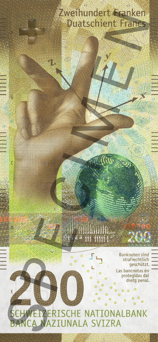200-franc note Specimen (front view) 